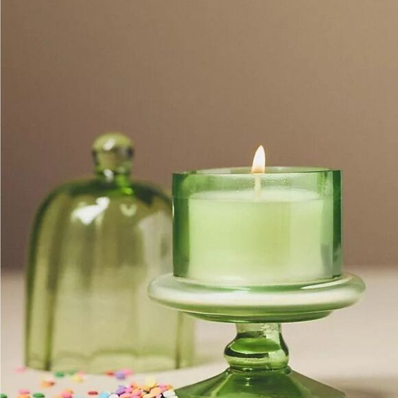 NIB ANTHRPOLOGIE MINI FRUIT STAND IN CHAMPAGNE CHEERS GLASS CANDLE 16 hrs - Picture 1 of 3